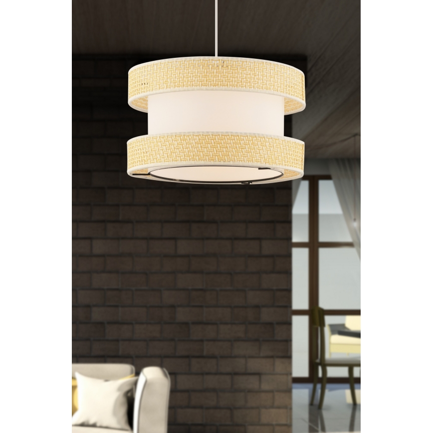 Hanglamp HALO 1xE27/60W/230V crème/beige