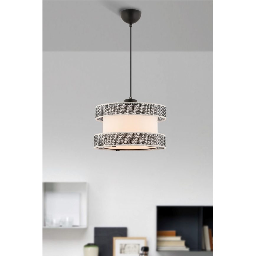 Hanglamp HALO 1xE27/60W/230V crème/grijs