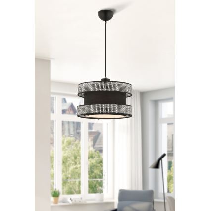 Hanglamp HALO 1xE27/60W/230V zwart/grijs