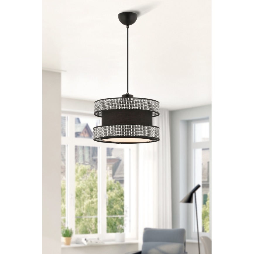 Hanglamp HALO 1xE27/60W/230V zwart/grijs