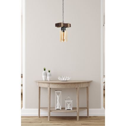 Hanglamp JASMIN 1xE27/40W/230V bruin/beige