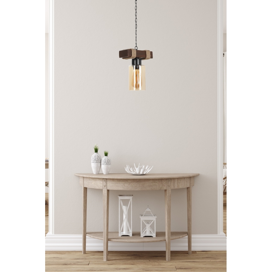 Hanglamp JASMIN 1xE27/40W/230V bruin/beige