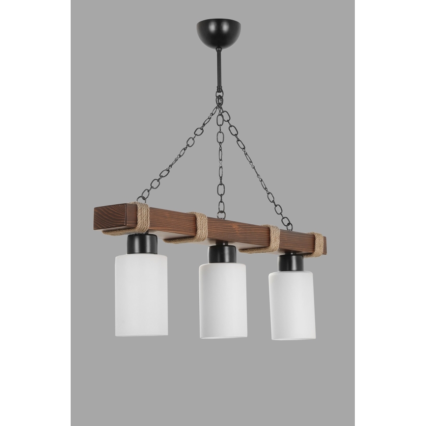 Hanglamp JASMIN 3xE27/40W/230V bruin/wit
