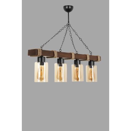 Hanglamp JASMIN 4xE27/40W/230V bruin/beige
