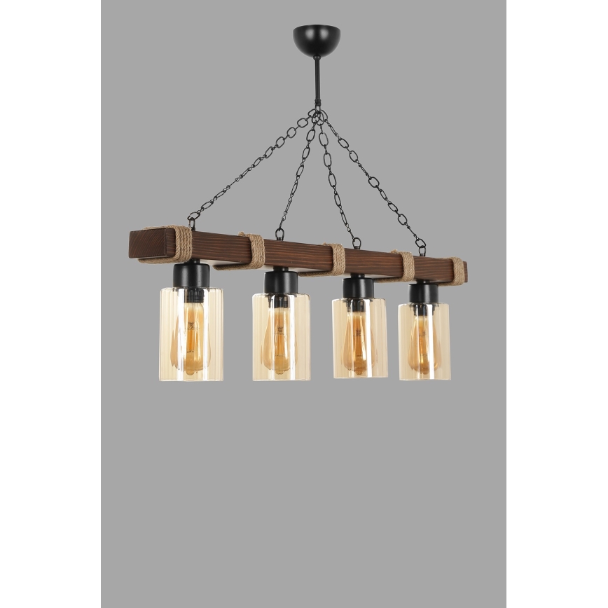Hanglamp JASMIN 4xE27/40W/230V bruin/beige