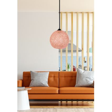 Hanglamp JUTE 1xE27/60W/230V roze