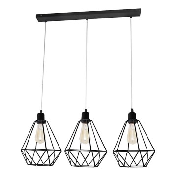 Hanglamp KARO 3xE27/15W/230V zwart