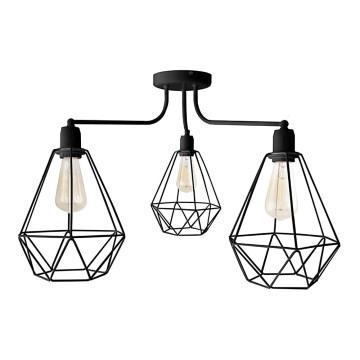 Hanglamp KARO 3xE27/15W/230V zwart