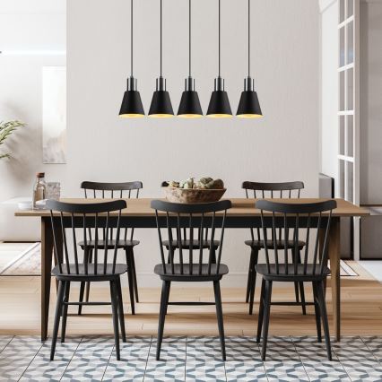 Hanglamp KEM 5xE27/40W/230V zwart