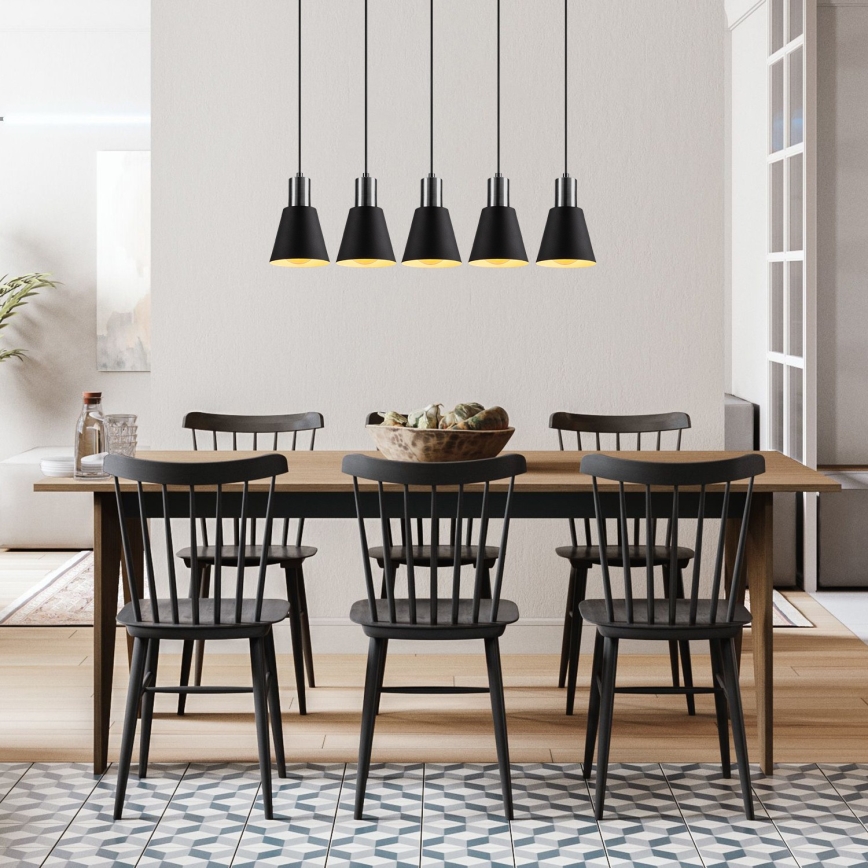 Hanglamp KEM 5xE27/40W/230V zwart