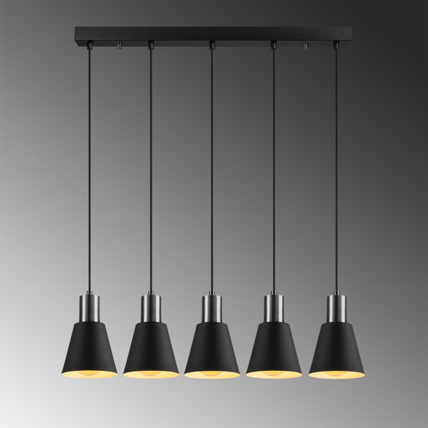 Hanglamp KEM 5xE27/40W/230V zwart