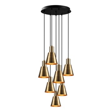 Hanglamp KEM 7xE27/40W/230V goud
