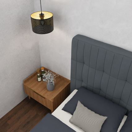 Hanglamp aan kabel LOFT SHADE 1xE27/60W/230V Ø 25 cm zwart/goud