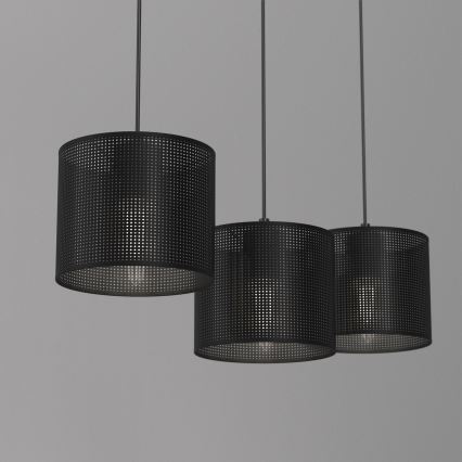 Hanglamp aan kabel LOFT SHADE 3xE27/60W/230V zwart