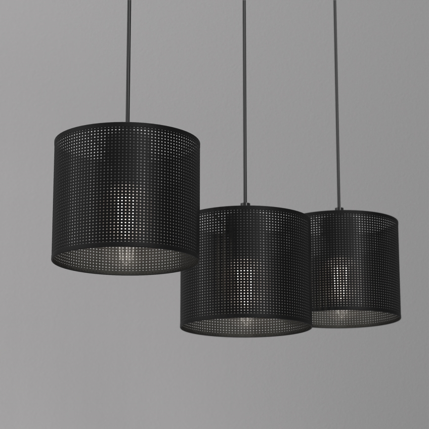 Hanglamp aan kabel LOFT SHADE 3xE27/60W/230V zwart