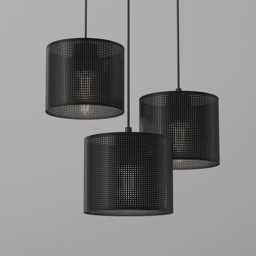 Hanglamp aan kabel LOFT SHADE 3xE27/60W/230V zwart