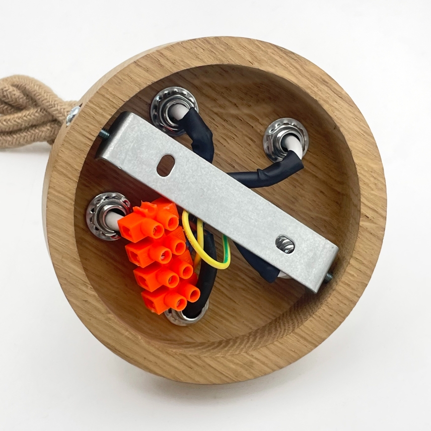 Hanglamp LOOMIS met kabel 5xE27/15W/230V 130 cm beige/eiken