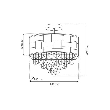 Hanglamp LUXURIA 9xE14/40W/230V goud