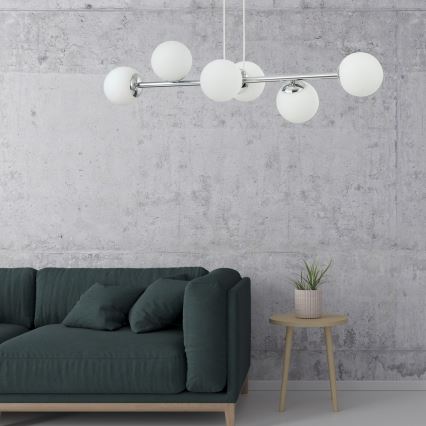 Hanglamp MADDIE 5xE14/5W/230V glanzend chroom