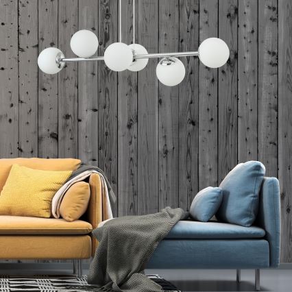 Hanglamp MADDIE 5xE14/5W/230V glanzend chroom