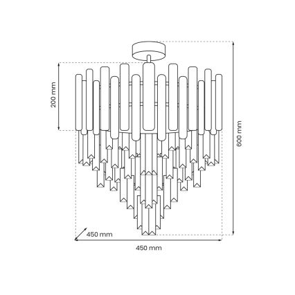 Hanglamp MADISON 9xE14/40W/230V goud