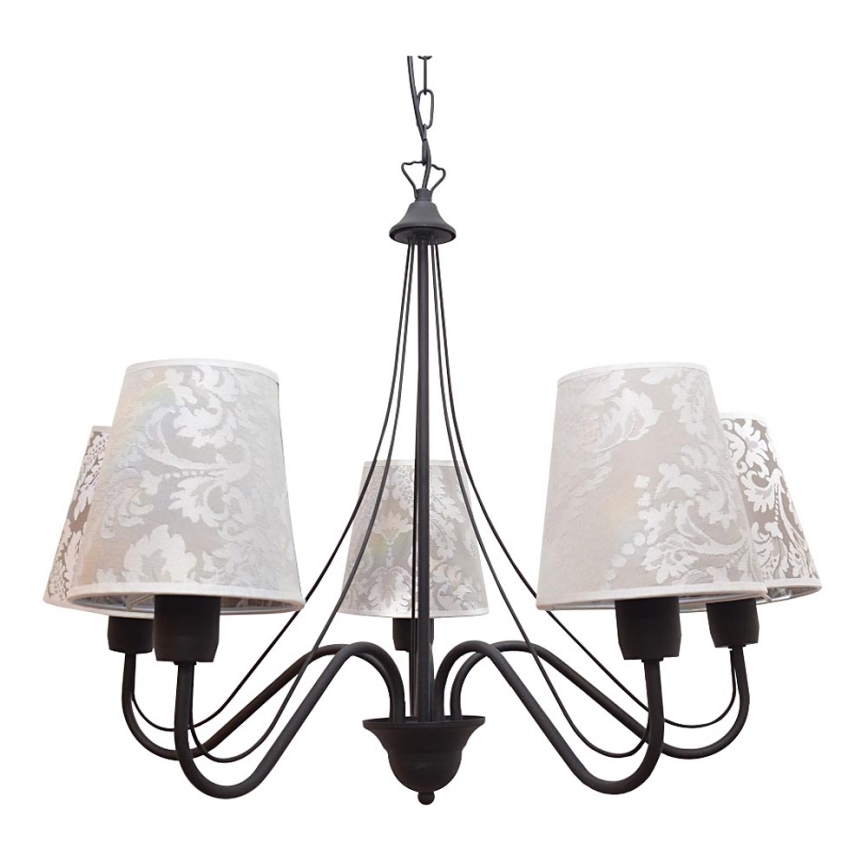 Hanglamp MALBO II 5xE27/15W/230V zwart