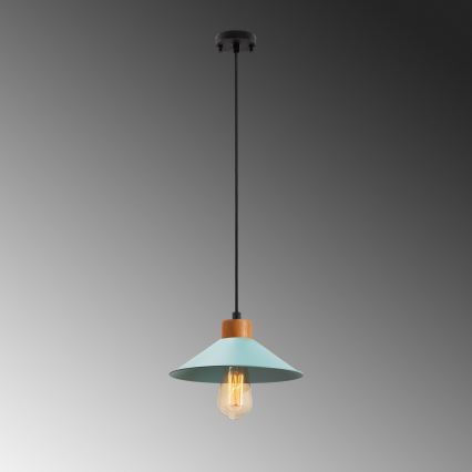 Hanglamp MANAVGAT 1xE27/40W/230V blauw/bruin