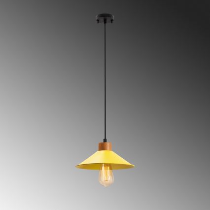 Hanglamp MANAVGAT 1xE27/40W/230V geel/bruin