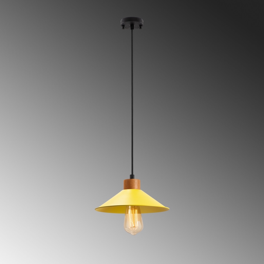 Hanglamp MANAVGAT 1xE27/40W/230V geel/bruin