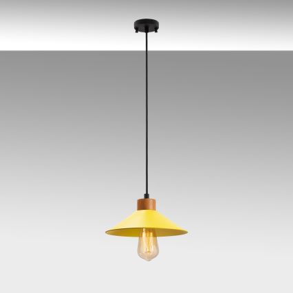 Hanglamp MANAVGAT 1xE27/40W/230V geel/bruin