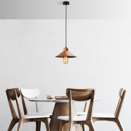 Hanglamp MANAVGAT 1xE27/40W/230V koper/bruin