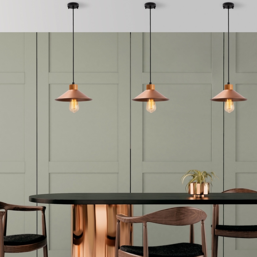 Hanglamp MANAVGAT 1xE27/40W/230V koper/bruin
