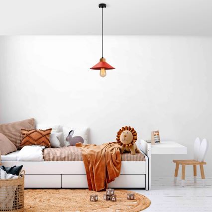 Hanglamp MANAVGAT 1xE27/40W/230V rood/bruin
