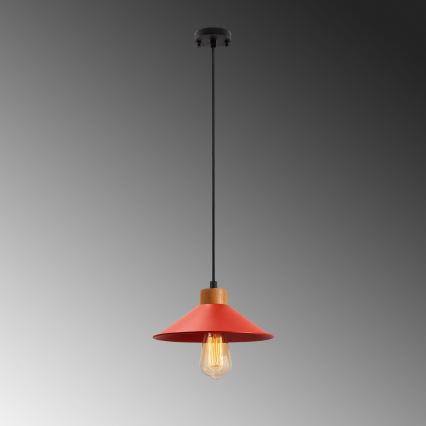 Hanglamp MANAVGAT 1xE27/40W/230V rood/bruin