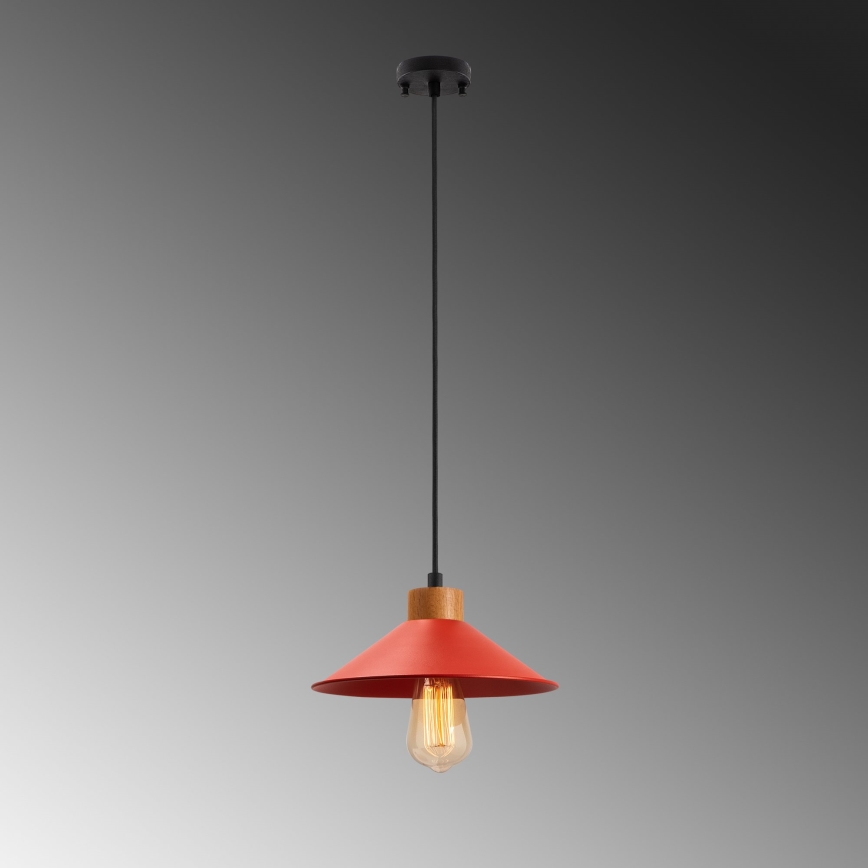 Hanglamp MANAVGAT 1xE27/40W/230V rood/bruin