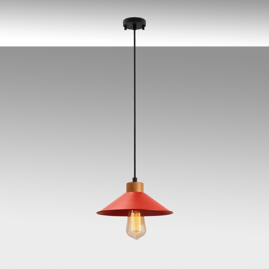 Hanglamp MANAVGAT 1xE27/40W/230V rood/bruin