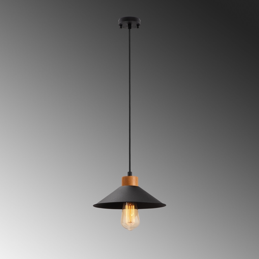 Hanglamp MANAVGAT 1xE27/40W/230V zwart/bruin
