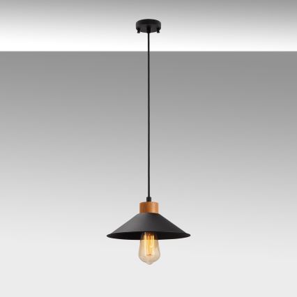 Hanglamp MANAVGAT 1xE27/40W/230V zwart/bruin