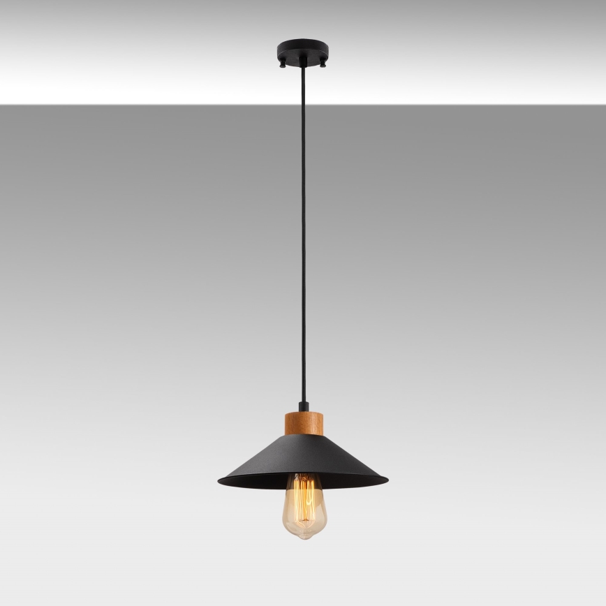 Hanglamp MANAVGAT 1xE27/40W/230V zwart/bruin