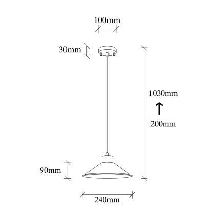 Hanglamp MANAVGAT 1xE27/40W/230V zwart/bruin