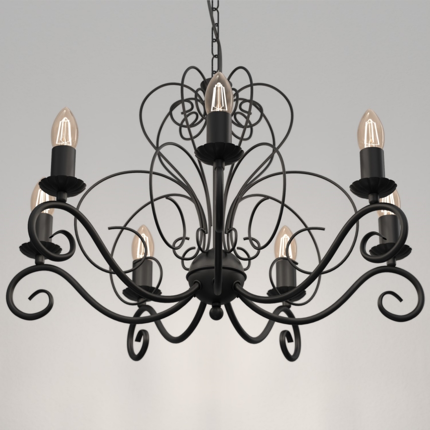 Kroonluchter aan ketting MAURO 7xE14/60W/230V