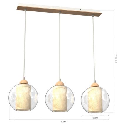 Hanglamp met een koord TELA 3xE27/60W/230V