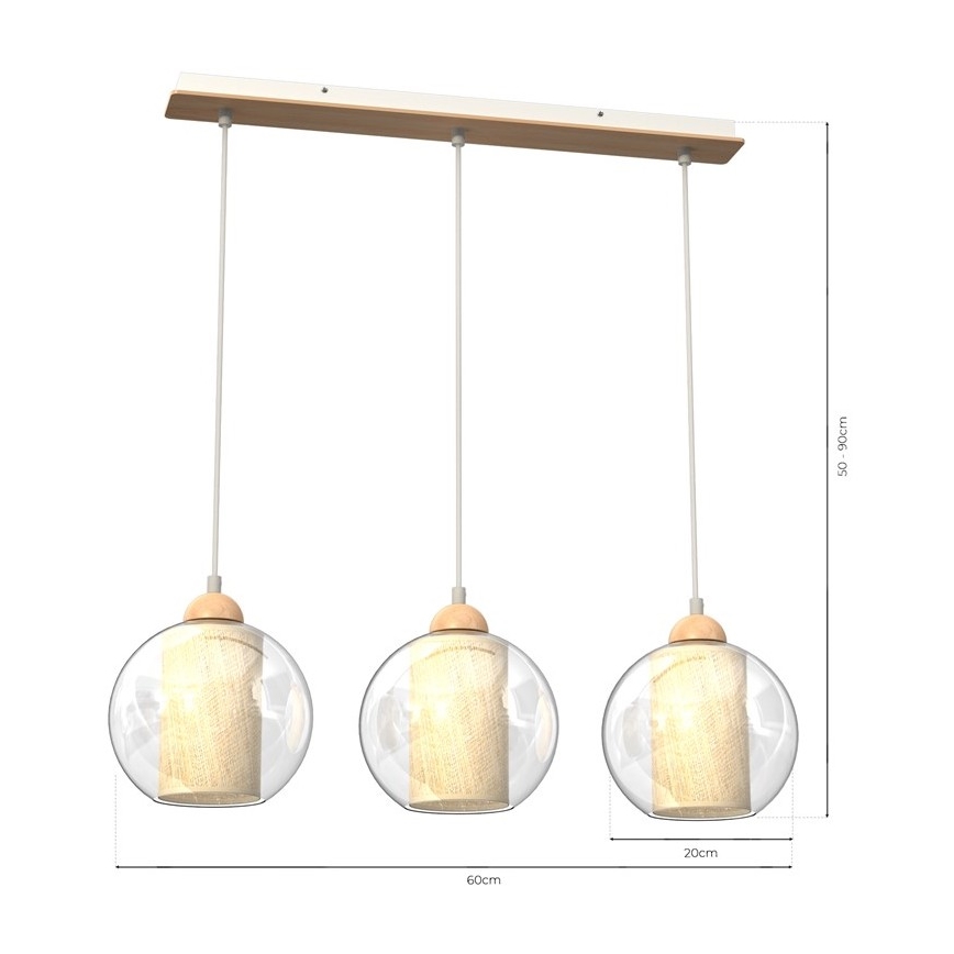 Hanglamp met een koord TELA 3xE27/60W/230V