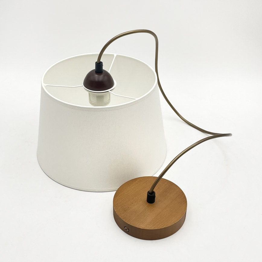 Hanglamp met kabel AIDA 1x E27/60W/230V Ø 25 cm eiken/bruin/wit