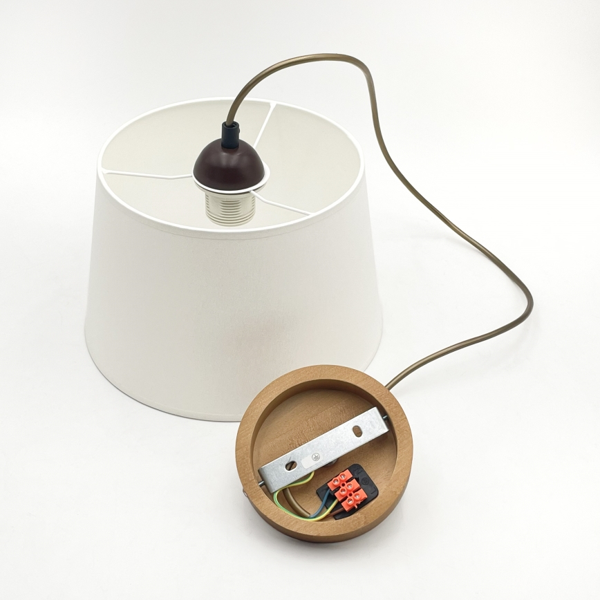 Hanglamp met kabel AIDA 1x E27/60W/230V Ø 25 cm eiken/bruin/wit