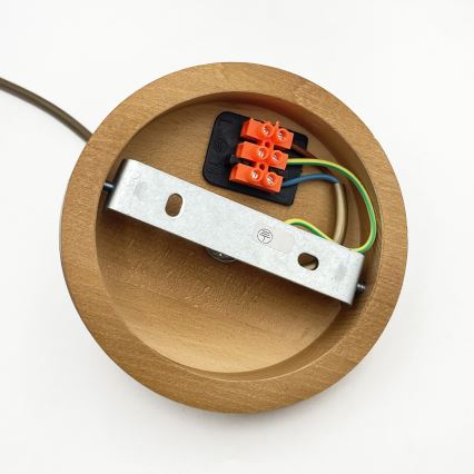 Hanglamp met kabel AIDA 1x E27/60W/230V Ø 25 cm eiken/bruin/wit