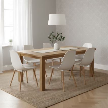 Hanglamp met kabel AIDA 1xE27/60W/230V Ø 35 cm eiken/wit