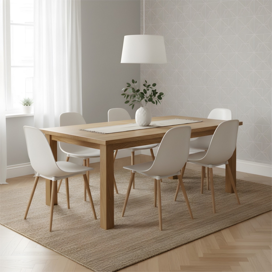 Hanglamp met kabel AIDA 1xE27/60W/230V Ø 35 cm eiken/wit