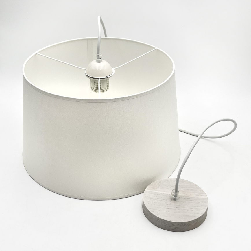 Hanglamp met kabel AIDA 1xE27/60W/230V Ø 35 cm eiken/wit