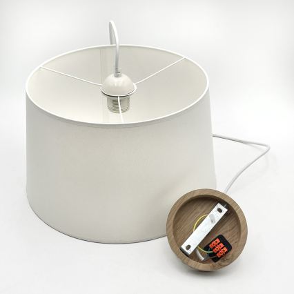 Hanglamp met kabel AIDA 1xE27/60W/230V Ø 35 cm eiken/wit